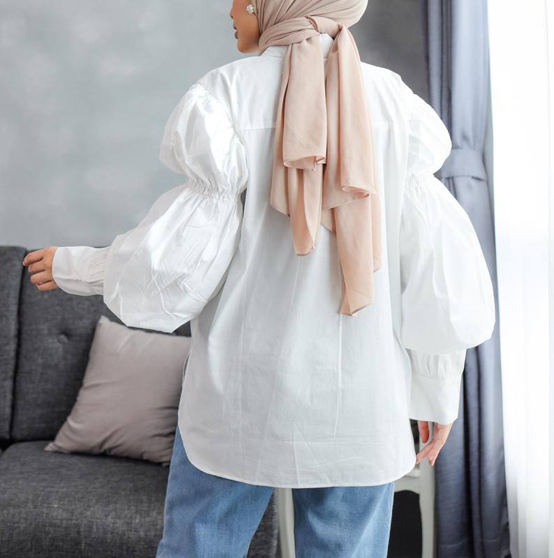 Puffy Blouse Bordir - Blouse Wanita Terbaru - Atasan Wanita Terkini - Kemeja Lengan Balon by EDek Baju Katun Basic embrodery Casual 5