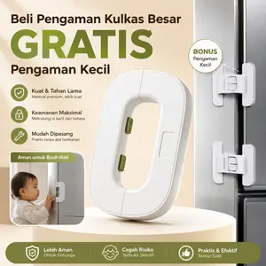 Homvera Pengaman Kulkas Besar Gratis Pengaman Kulkas kecil dan Lemari Safety Pengaman Laci Safe Lock Anti-Jepit Multifungsi
