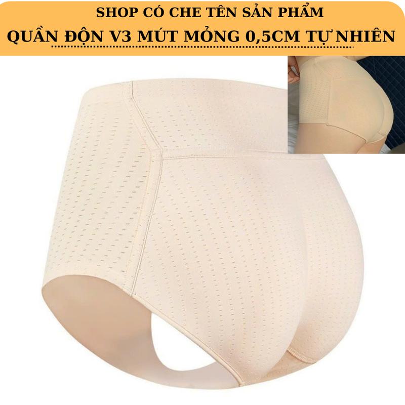 Quần lót nữ độn vòng 3 mỏng 0.5 cm nâng độn tự nhiên mỏng mềm chất su cao cấp thông hơi thoáng mát