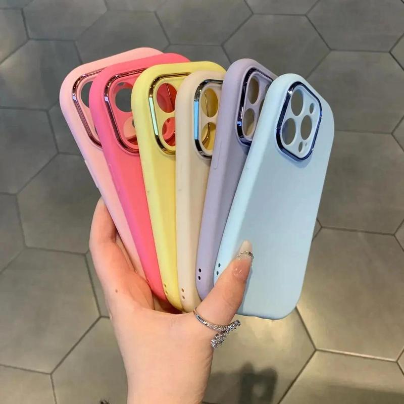Vỏ điện thoại tối giản màu trơn vân da, tương thích với iPhone…
