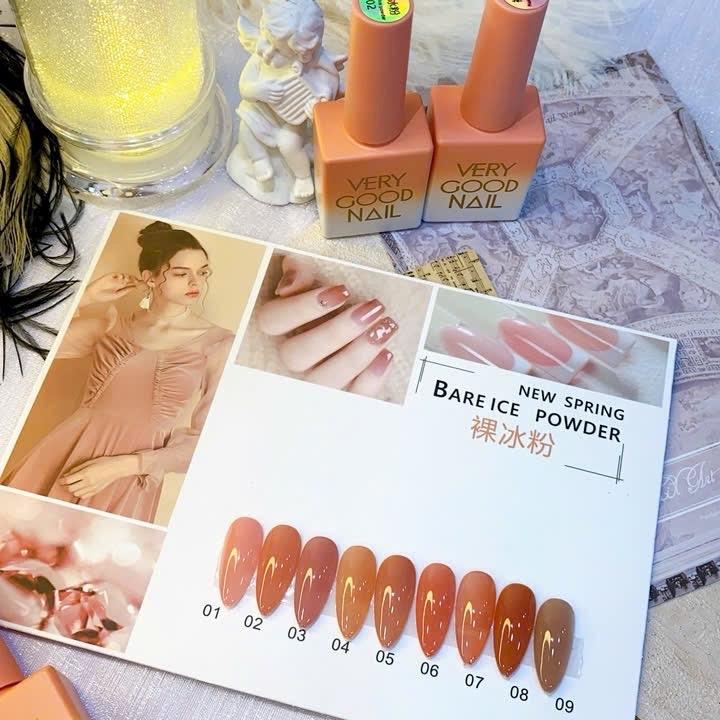Set sơn gel thạch Very Good Nail 9 màu chính hãng - Bộ sơn thạch 9 chai - Tặng kèm bảng màu Nữ
