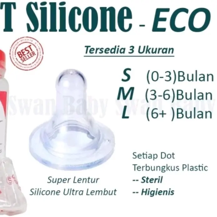 Dot Pigeon Silikon Ekonomis Nipple Baby Eco Silicone Original Size S M L Bayi