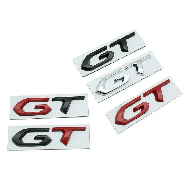 Logo Kim Loại 3d Chữ Gt Biểu Tượng Cốp Xe Ô Tô Đề Can Decal Can, Cho Peugeot 208 308 3008 207 508 5008 408 Gt Line, Phụ Kiện Nhãn Dán 5