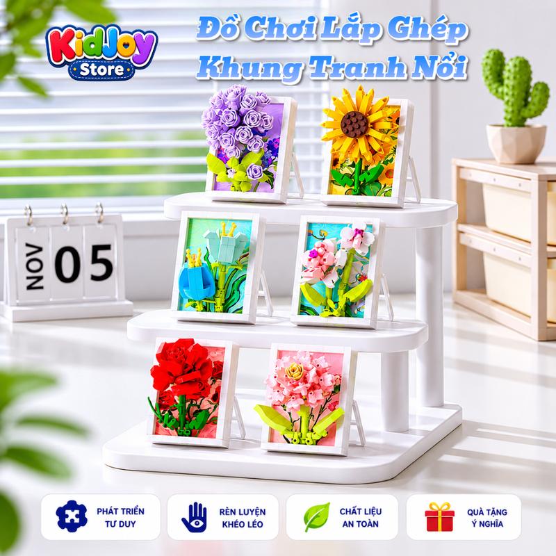 Bộ Lắp Ráp Xe Bán Hoa Mini 300+ Chi Tiết - Mô Hình Xe Hoa Decor DIY Đồ Chơi…