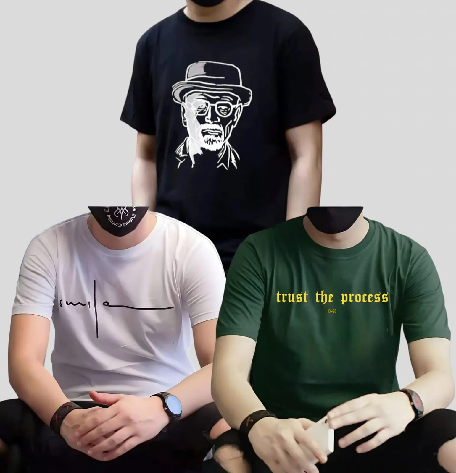 Atasan Distro T-shirt Pria Lengan Pendek Baju Distro Original Paket Hemat 3pcs 100Ribu