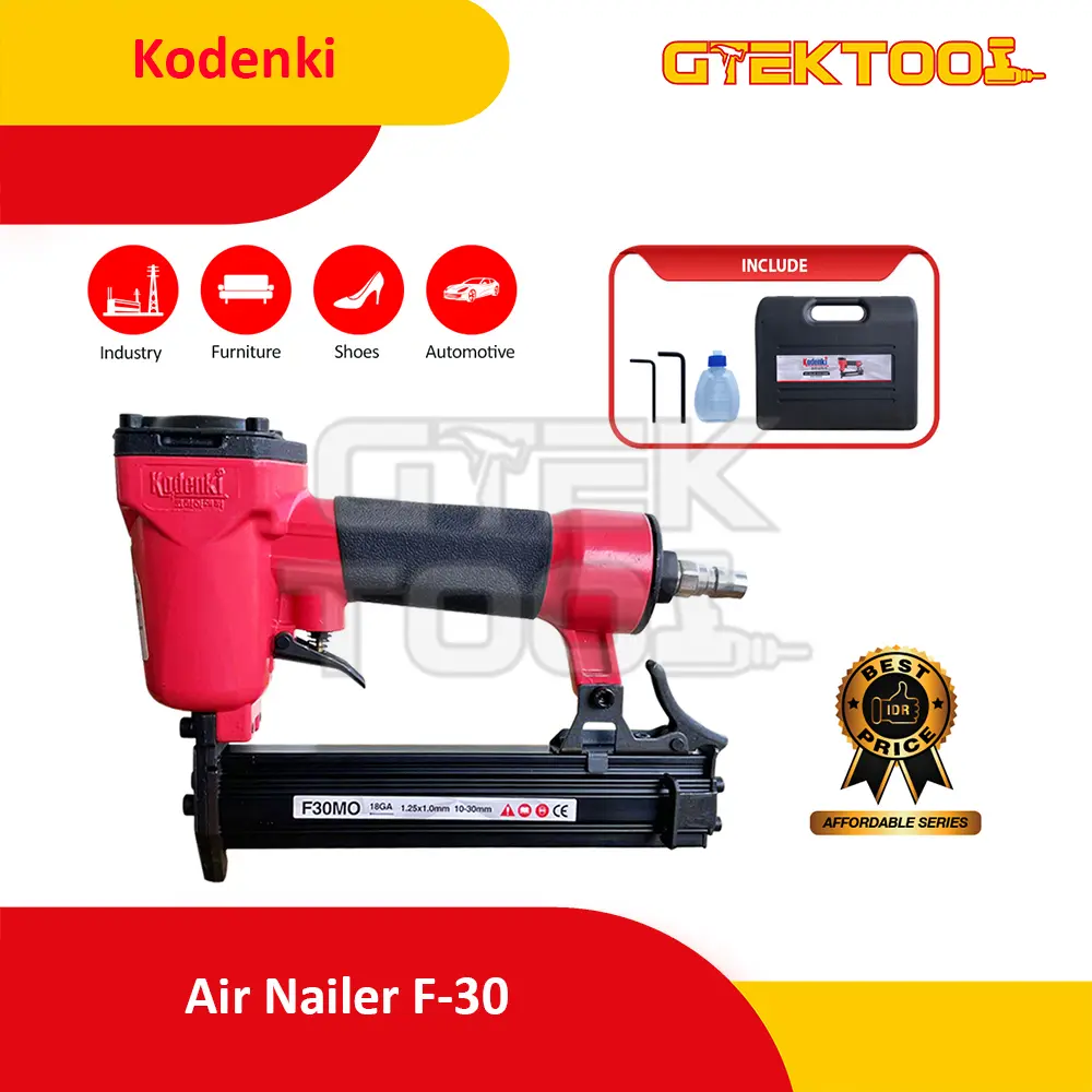 Kodenki Mesin Paku Tembak Lurus F30 Staples Angin Air Nailer Gun F-30