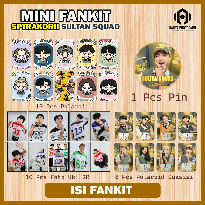 " Mini Fankit Sptrakorii Karakter Sultan Squad (Photocard, Pin dan 2R) Hampers/Gift Box (Free 2 Pcs Stiker) Untuk para kolektor " | Unofficial - Limited Edition 1