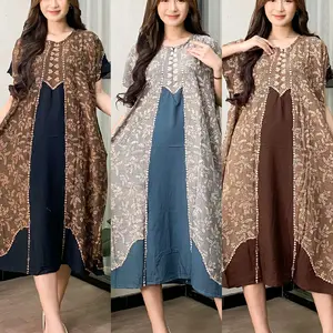 PAKET USAHA 3PCS DASTER LOWO SORAYA Rayon Premium Busui Resleting Bumil Wanita Motif Elegant