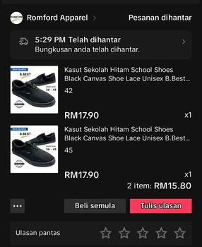 Product Review of Kasut Sekolah Hitam School Shoes Black Canvas Shoe Lace Unisex B.Best 36-45 from A**) 0
