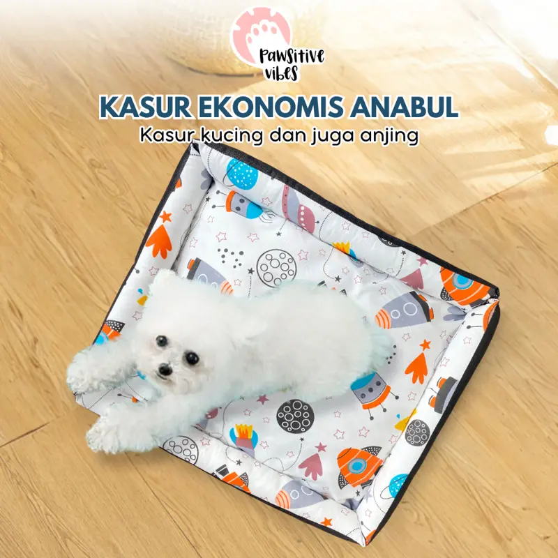 Pet Bed - Alas Tidur Kucing Anjing Kelinci Puffy - Kasur Tidur Kucing Anjing Premium - Alas Tidur Hewan Peliharaan - Kasur Kucing Empuk - Cat Bed 0