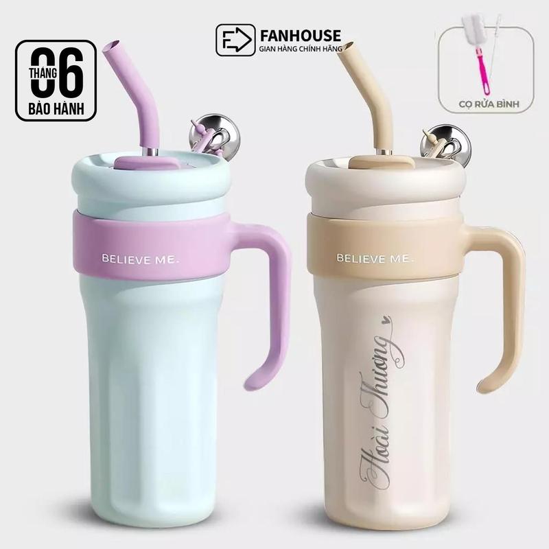 [Mẫu Mới 2025] Ly giữ nhiệt Believe dung tích 1250ml chất liệu inox 316 Fan House khắc tên theo yêu cầu