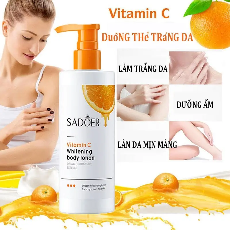 Sữa Dưỡng Thể Vitamin C, Sữa Dưỡng Thể Cho Cả Cơ Thể, Màu Trắng, 250g, Dưỡng Ẩm, Làm Sáng Da, Làm Trắng Tông Màu Da Dưỡng Da Body Dưỡng Body Làm Đẹp Da Women Nữ 1