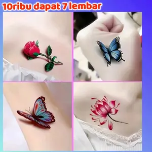 10ribu dapat 7 lembar tato temporer tahan air