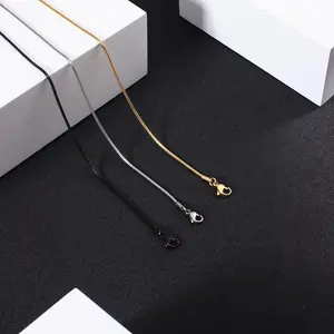 Kalung Titanium Kalung Pria Kalung Wanita Kalung Model Bulat Kalung Anti Karat Anti Luntur Gold Hitam Silver