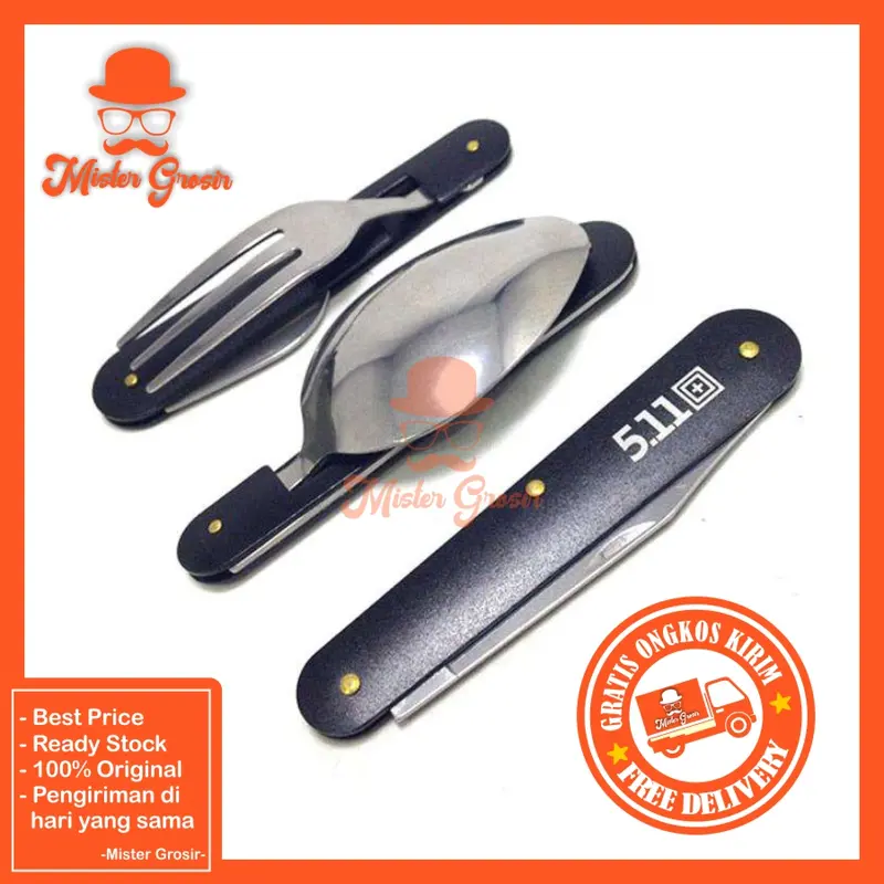 Sendok Lipat 5.11 Sendok Ultralight Sendok Set Pendaki Sendok Multifungsi Hiking Camping Traveling 2