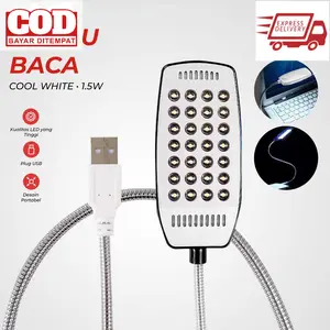 Lampu Baca Mini LED USB Cool White 1.5W with Switch 28 Led