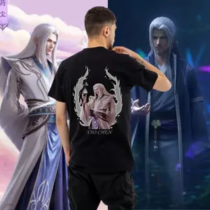 XIAOXIAO - Kaos Donghua Yao Chen Battle Through The Heavens Yao Zung-Zhe Bahan nyaman Keren Baju Pendek Motif Sablon berkualitas Kaos Distro Kaos Anime Cotton Combed 24s Unisex Pria Wanita Oblong Cowok Santai Atasan Surfing
