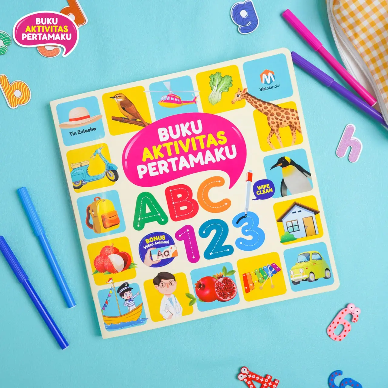 Buku Anak Aktivitas Pertamaku ABC 123 - Wipe and Clean (Bonus Spidol) Stationery