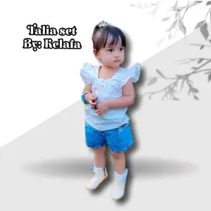 Setelan hotpant Talia (Free bros random)// Setelan anak perempuan Talia Fashion Cantik Celana Baju