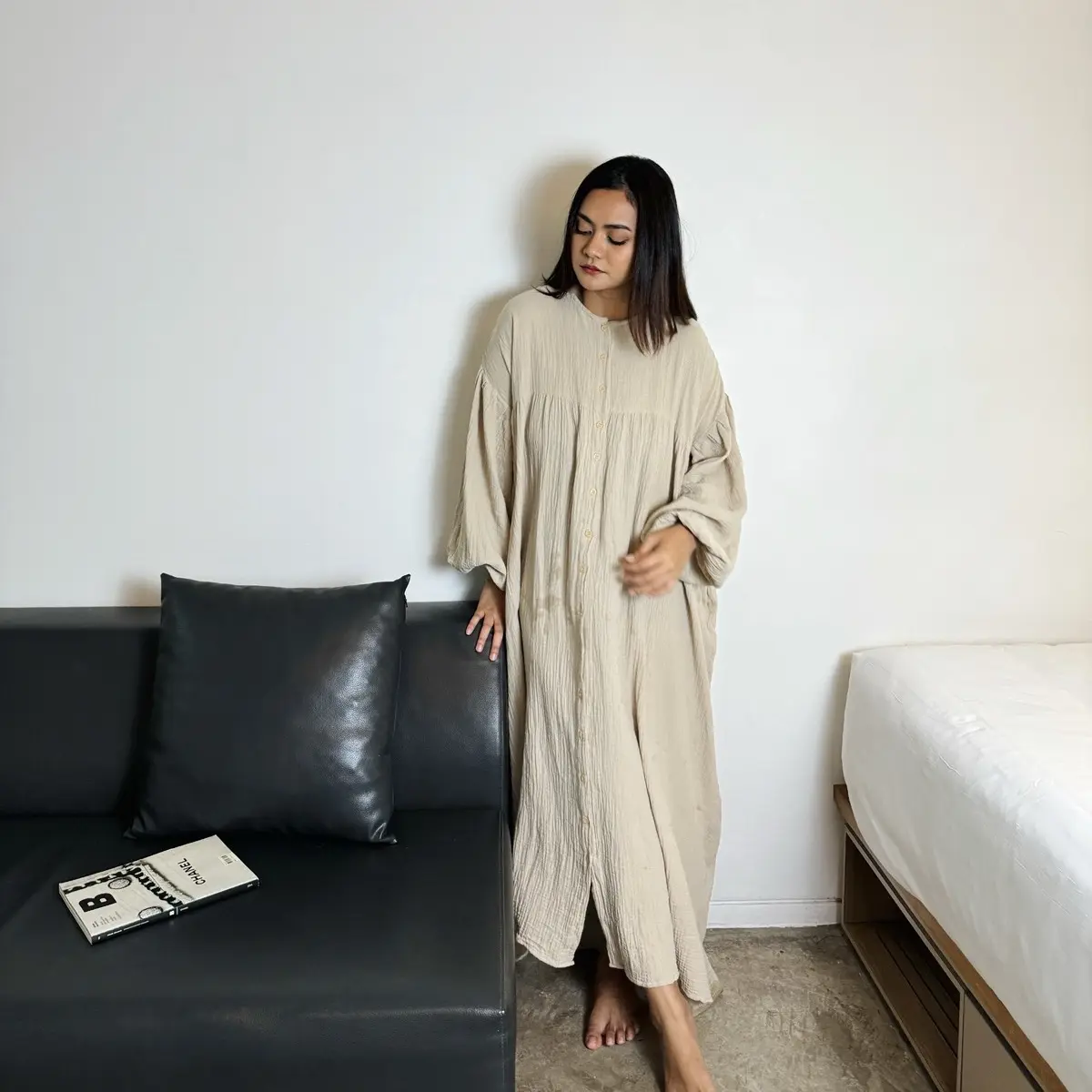 Mum Button Dress (CGLABEL- Foam Series) maxi