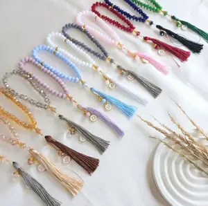 Tasbih Zikir 33 Butir Free Inisial Nama Premium / Tasbih Perlengkapan Sholat Untuk Muslim / Souvenir Tasbih Pernikahan Terlaris / Tasbih 33 Butir Bahan Kristal Kaca Premium Cantik Umroh