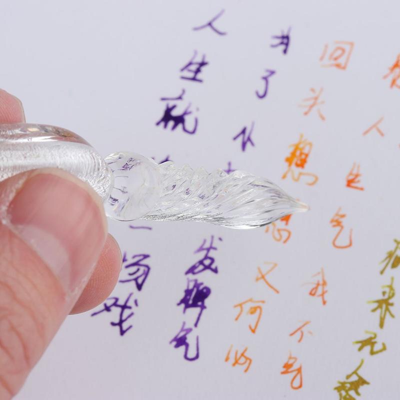 Product Introduction of New Dipping Gift Signature Drip Fountain Pens Glass Filling Ink Dip Pen 13