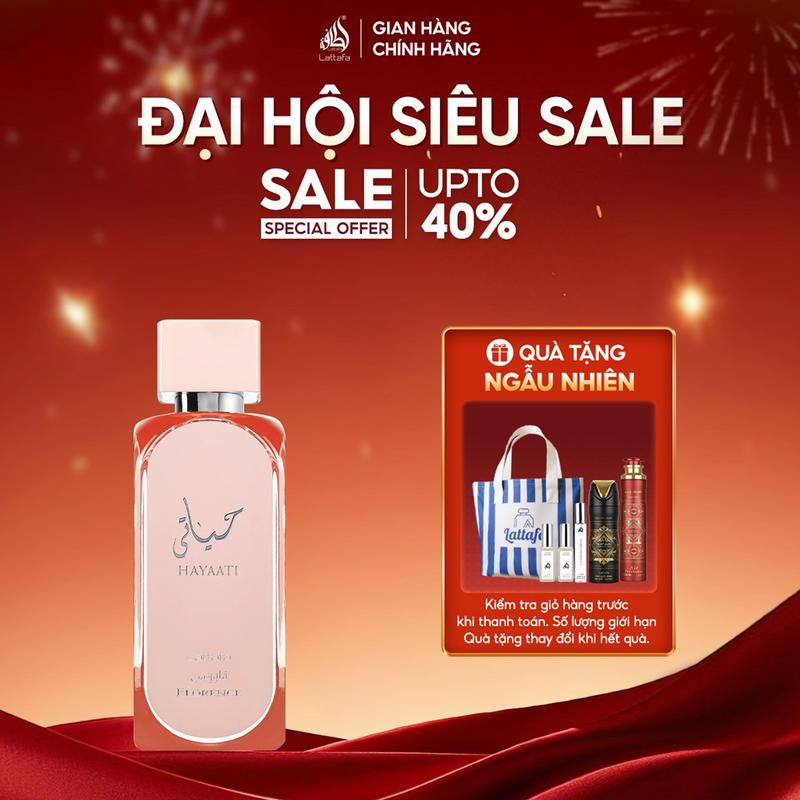 KOL Nước hoa nữ Lattafa Hayaati Florence EDP hương thơm ngọt ngào tinh tế nhẹ nhàng chai 100ml