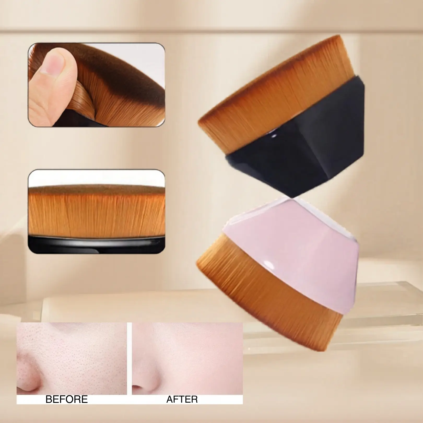 NIFTY MS001 Kuas Bedak Kabuki Brush Powder Brush Makeup Foundation Bulu Halus Flawless