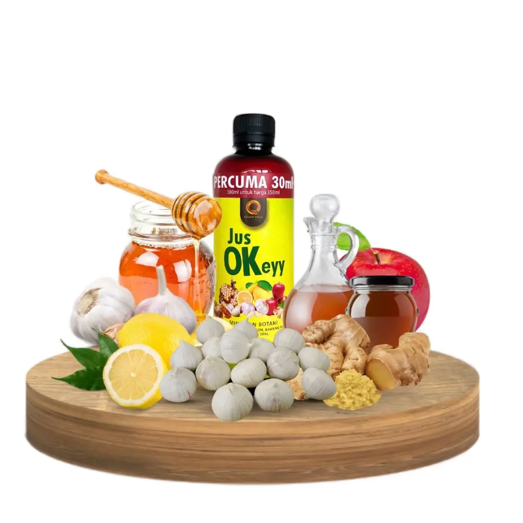 Qaseh Gold Jus OKeyy (380ml) - Delicious Garlic and Lemon Flavor