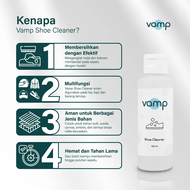 Vamp Shoe Cleaner 1 Liter | Pembersih Sepatu Sabun Cuci Sneakers Vamp Shoe Care 1