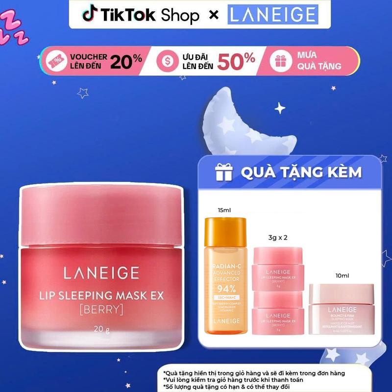   LANEIGE x LIZ KIM CƯƠNG  Mặt nạ ngủ dưỡng môi hồng hào căng mượt LANEIGE Lip Sleeping Mask EX 20g Son Nữ Collagen Skincare Women 