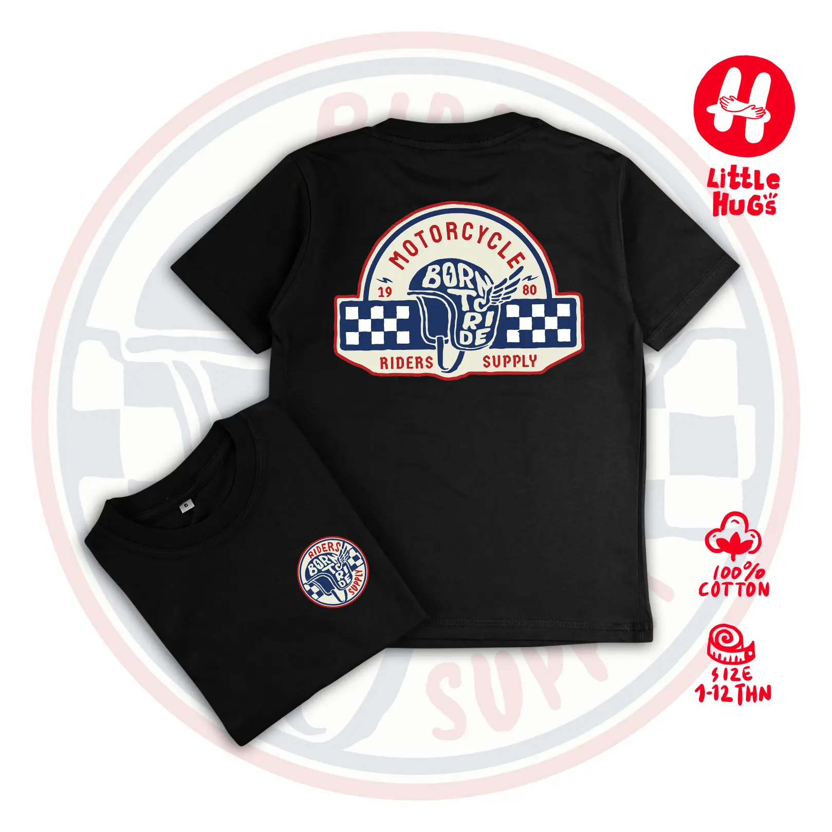 Kaos anak, kaos anak premium Fashion anak motif born to ride Cowo