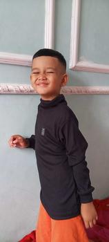 Product Review of Baju Kaos Turtleneck leher tinggi anak usia 4 - 12 tahun lengan panjang bahan katun rib Crew Neck fashion from D**i 0