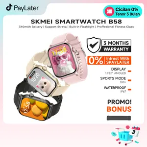 SKMEI B58 Jam pintar | smartwatch wanita | senter tersendiri | AMOLED display | waterproof IP67 |  Wireless Bluetooth phone call | Detak jantung  | oksigen darah olahraga fitness | mendukung strava
