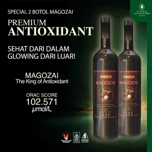 Promo Bundling Premium Antioxidant (non Astaxanthin) - Superfruit dengan kandungan ekstrak buah manggis, goji berry & açai berry Score ORAC 102.571 mikromole/liter - Magozai - 2 botol @750 ml