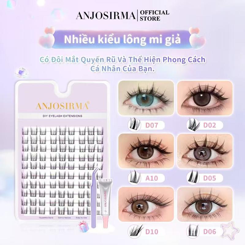  Bộ Nâng Mi Giả Cá Tính Lười Biếng ANJOSIRMA 10 Hàng 3D Tự Làm Phong Cách Tự Nhiên Mềm Mại Có Thể Tái Sử Dụng Lâu Trôi Riêng Biệt Chất Lượng Cao Thích Hợp Để Nâng Mi 