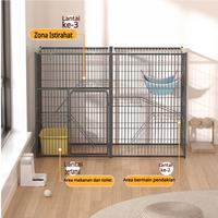 Gambar 【50% Diskon】PAPAPET Kandang kucing jumbo Premium - Kandang rumah kucing besar & Kelinci anti lomcat, Pagar portable untuk kucing, Anjing, dan hewan peliharaan lain anti karat - Tempat tidur gantung kucing dari PaPaPet.id Kab. Tangerang 3 Tokopedia