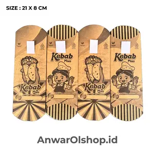 Kemasan Kebab Mini Motif Coklat Ukuran 21x8 cm Isi 100 Pcs / Dus Kebab / wadah kebab / box kebab