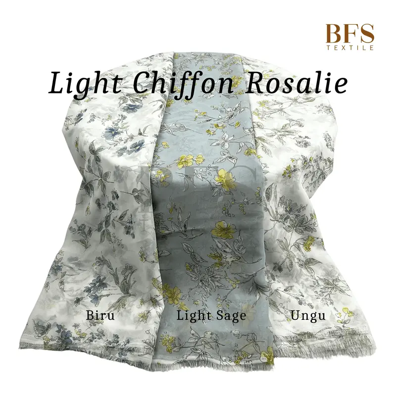 BFS Textile 0,5 meter Bahan Kain Light Chiffon Motif Grade A 7
