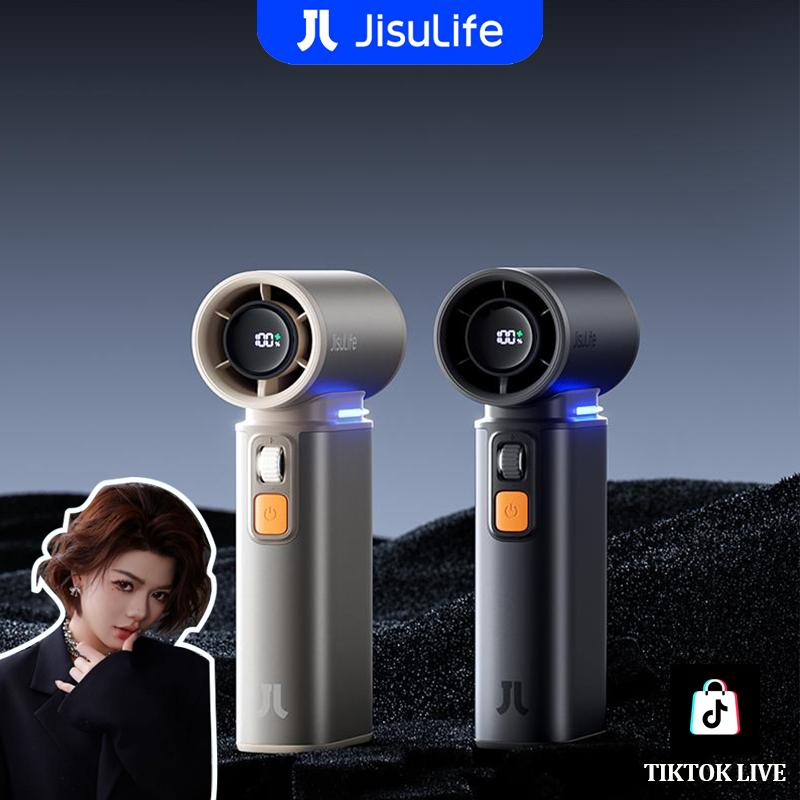 【 JisuLife × dauchinavlog  Quạt Cầm Tay JISULIFE, Chức Năng 3 Trong 1, Có Thể Sạc Lại, Có Chức Năng Khử Khí, Quạt Mini, Có Màn Hình LED Tốc Độ 1-100, Thích Hợp Sử Dụng Ngoài Trời