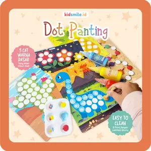 Dot Painting Set Kidsmile Finger Painting Colors with Template Mainan Edukasi Anak Dot Painting Bisa Dihapus Set Lukis Titik Anak Kidsmile Media Lukis 15 Lembar, 3 Warna Dasar, Pallet & Kuas Sponge Gratis