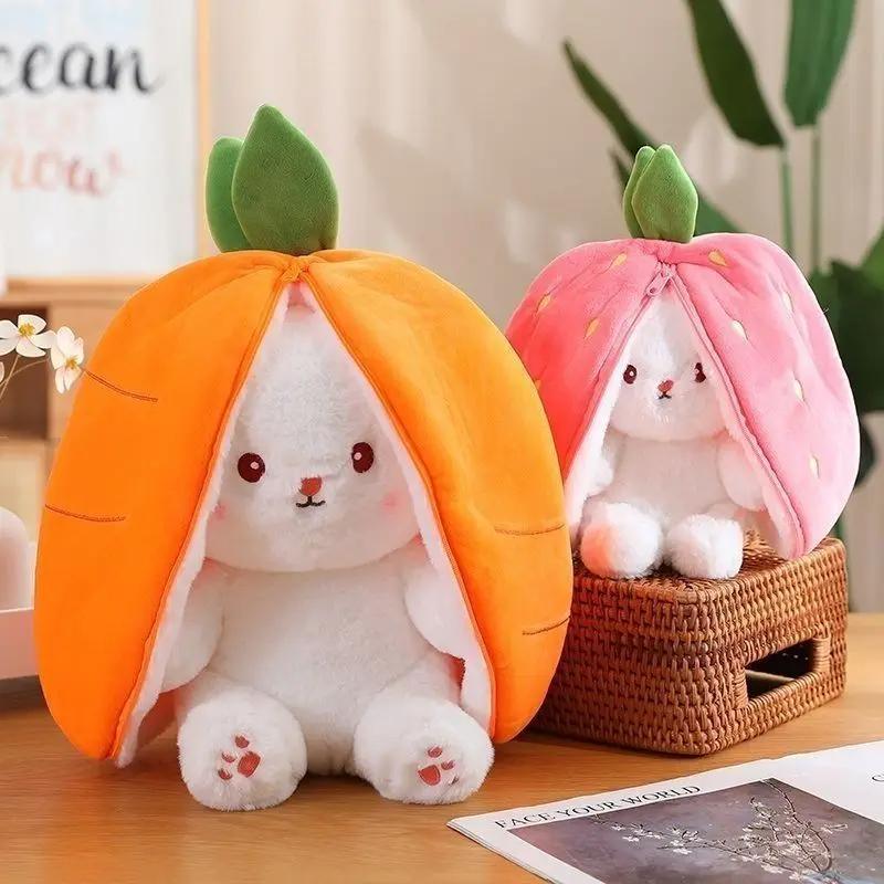 Product Introduction of ASMR Carrot Rabbit Plush Toy Cute Doll Doll Anxiety Relief Strawberry Pillow Children's Gift Bedroom Decoration 17