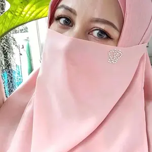 cadar tali alena 2 layer hias permata kupu cadar 2 layer permata ceruty babydoll premium Oval Panjang Muslim Cadar Nyaman
