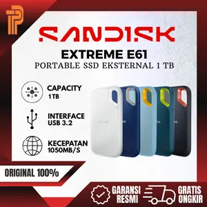 Sandisk SSD Extreme External Portable V2 E61 1TB USB C 3.2 - 1 TB