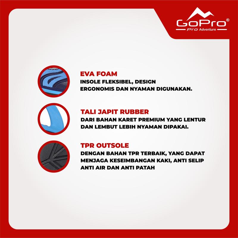 GoPro Adventure Gravity Jk Sandal Jepit Dewasa Sendal Japit Karet Flat Pria Ringan Anti Licin Modis Fashion Size 39-43 3