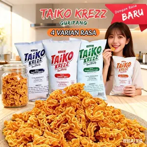 TAIKO KREZZ GURIPANG 500g/1000g Cemilan Makanan Berkualitas Kripik Gurita Octopus Roasted Snack Food Kripik Crispy Pedas 4 Varian Rasa Renyah & Pedas Rumput Laut & Sambal