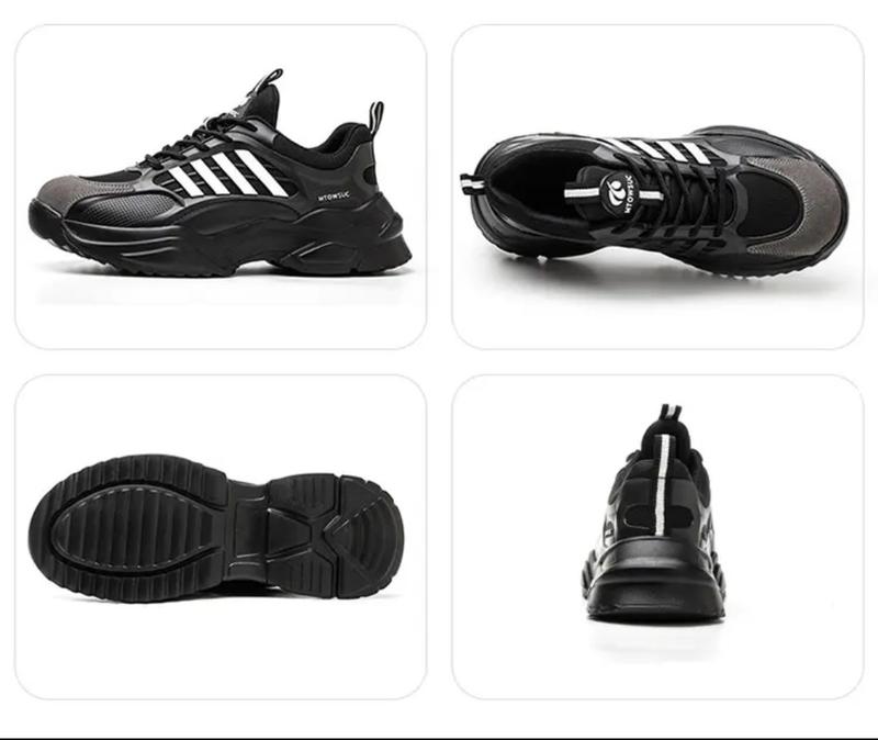 Product Introduction of (By11) Sepatu Safety Pria Ujung Besi  Boots kerja Lapangan Shoes Hitam Hijau 5