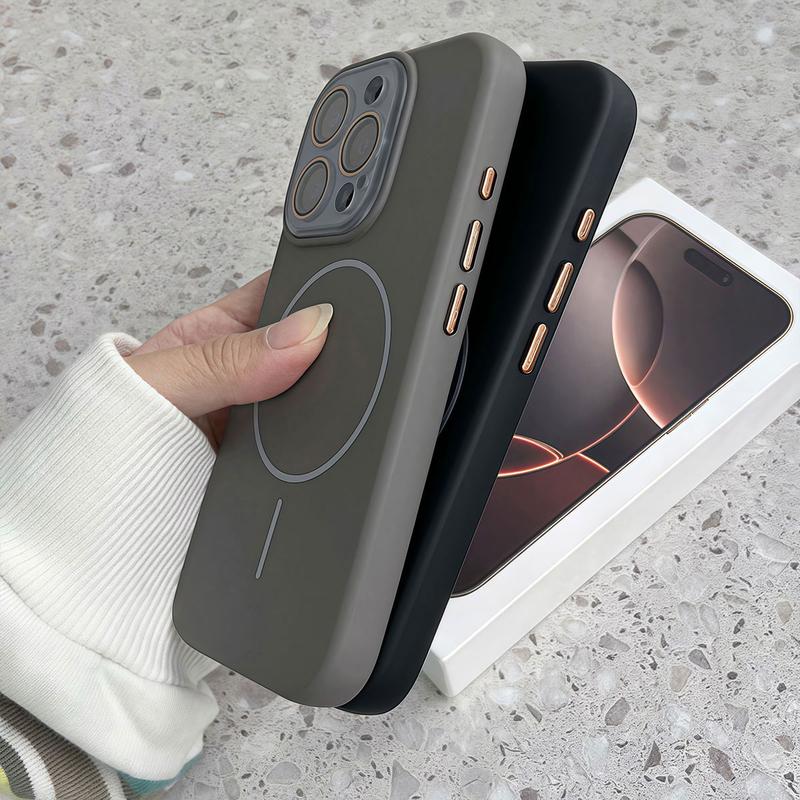 Premium Soft Casing with Magsafe Magnetic Matte Pink Silicone Case For iPhone 13 11 12 14 16 15 PRO MAX 15PLUS Black Titanium Color Cover 6