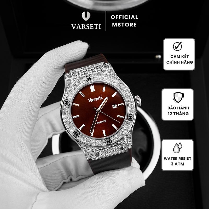 MS STORE Đồng Hồ Nam Varseti Phiên Bản Đính Đá Cao Cấp Thời Trang Sang Trọng - M129