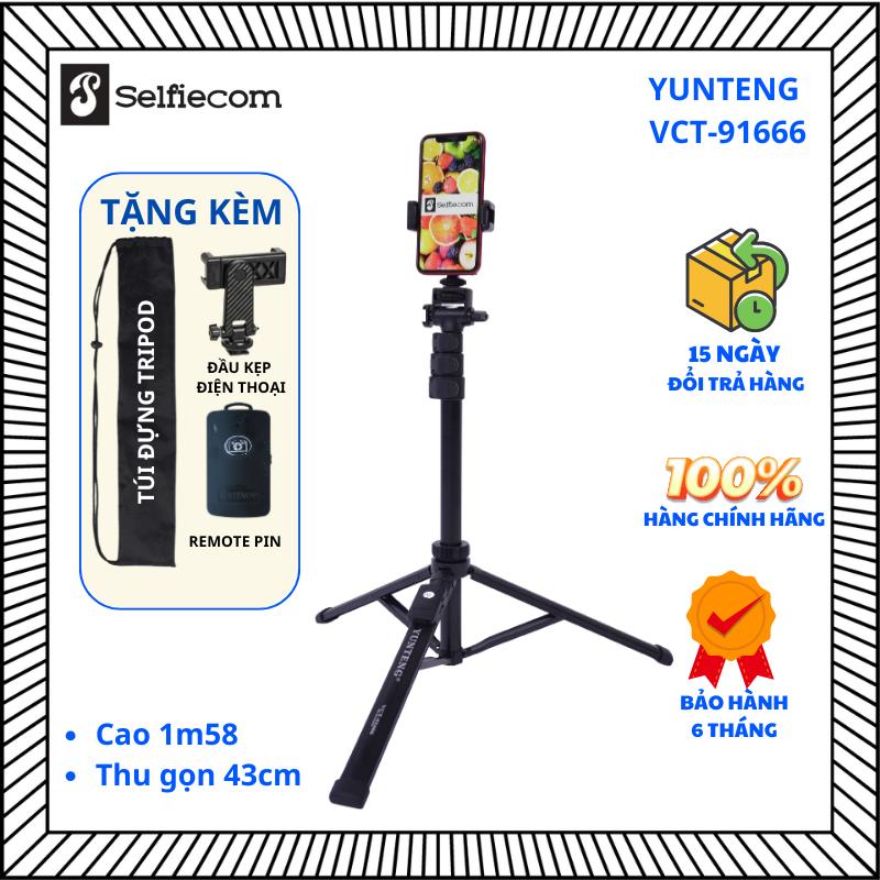 HCM Gậy chụp ảnh điện thoại Yunteng VCT 91666 - Phụ kiện tích hợp tripod và cằm tay selfie nhỏ gọn tiện lợi cho Phone và camera